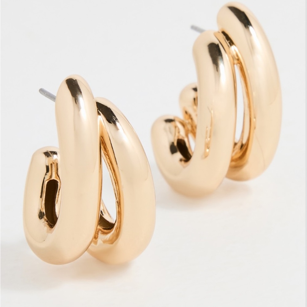 Jenny Bird Gold Sculptural Earrings